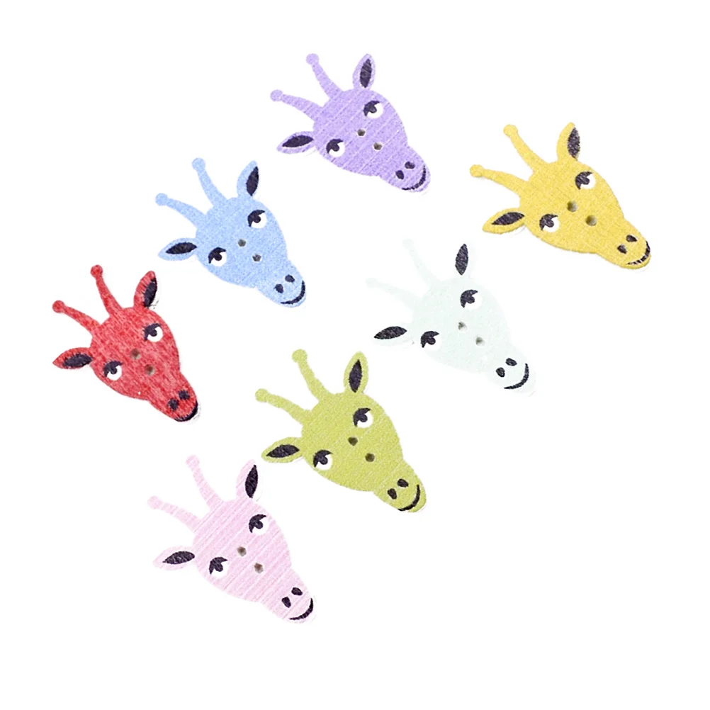 

100Pcs Wood Animal Buttons Unique Design Durable Decorative Handmade Project Scrapbooking Adorable Sewing Supplies