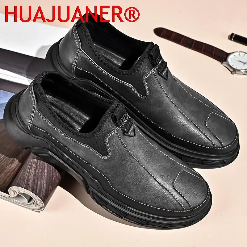 Genuine Leather Men\'s Casual Shoes Men Handmade Designer Sneakers High Quality Leisure Shoes Trend Spring Autumn Men\'s Shoes