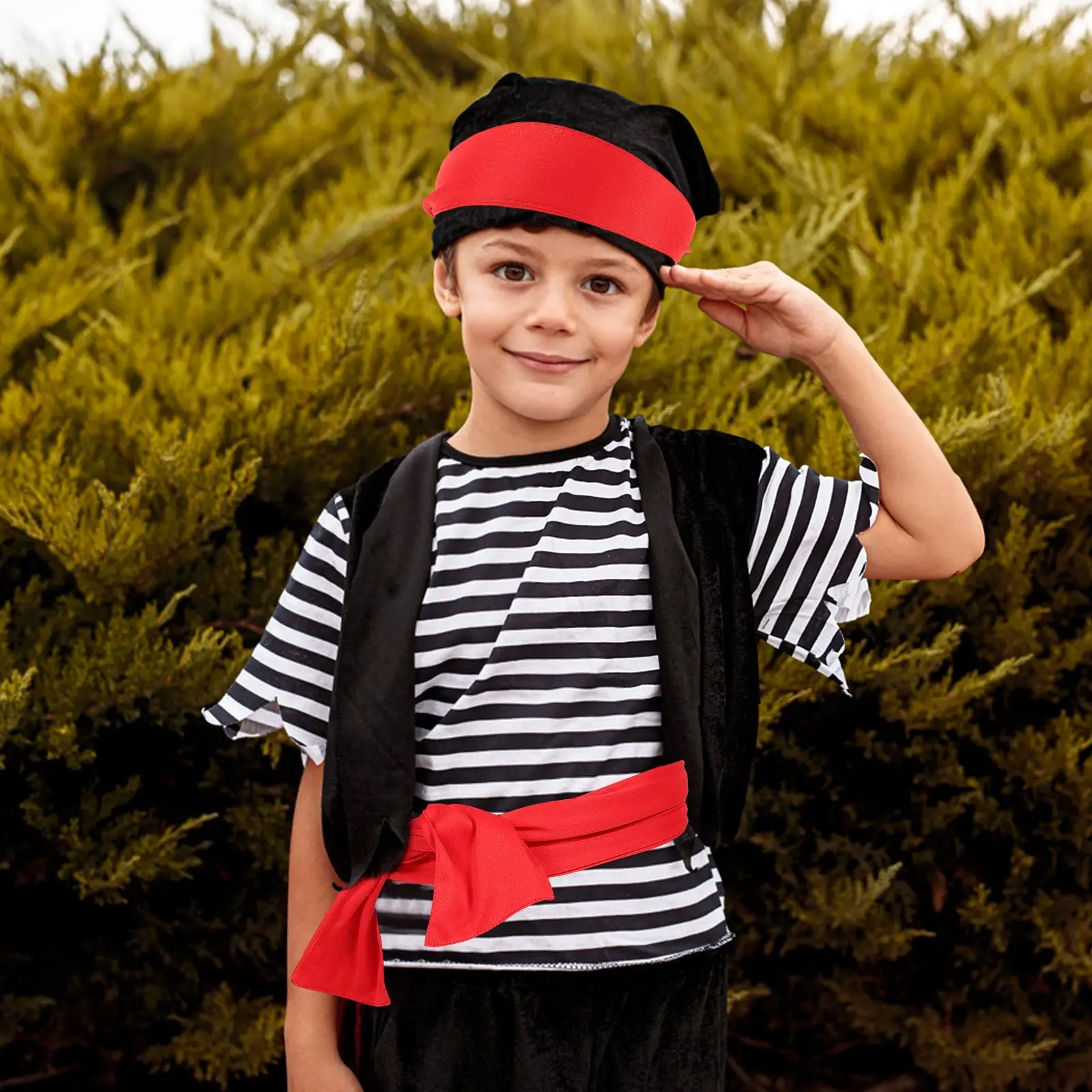 Pañuelo Pirata Rojo Y Negro Para Mujer Y Hombre – Bandana, Faja Y Diadema, Accesorio Lavable Para Disfraces Y Looks Urbanos