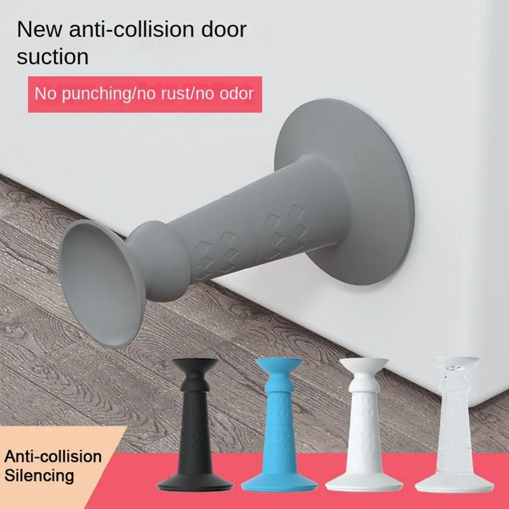 

New Silicone Door Stopper Anti Collision Self Adhesive Floor Holder Wall Protectors Strong Suction Doorstop Bedroom