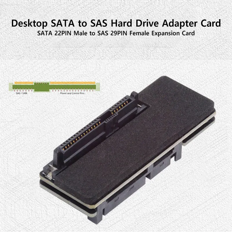 SATA3.0 to SAS hard disk adapter card 6Gbps SATA (7&15) 22Pin male to SAS 29Pin female expansion card suitable for 2.5 3.5 inch