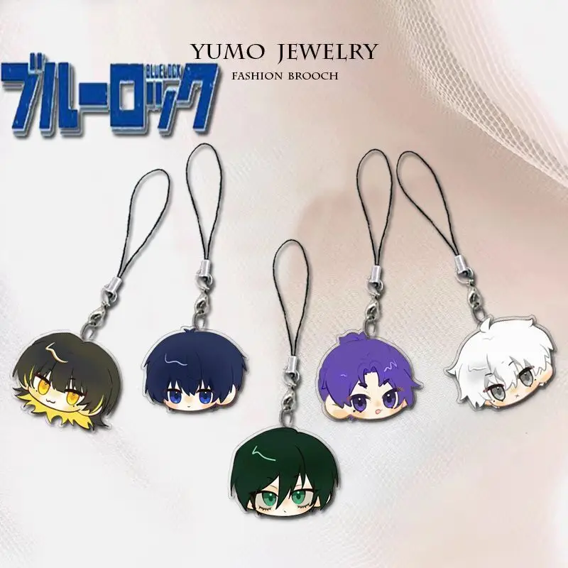 Anime BLUE LOCK Phone Rope Chain Bachira Meguru Rin Itoshi Cosplay Backpack Ornament Pendant Birthday Gifts Boys Girls