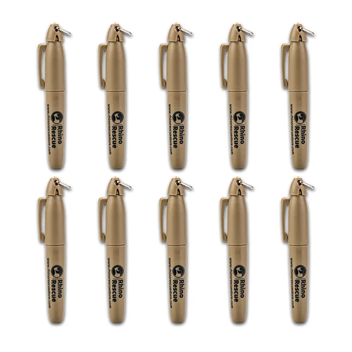 Rotuladores permanentes Rhino Rescue, punta fina, negro, 10 unidades