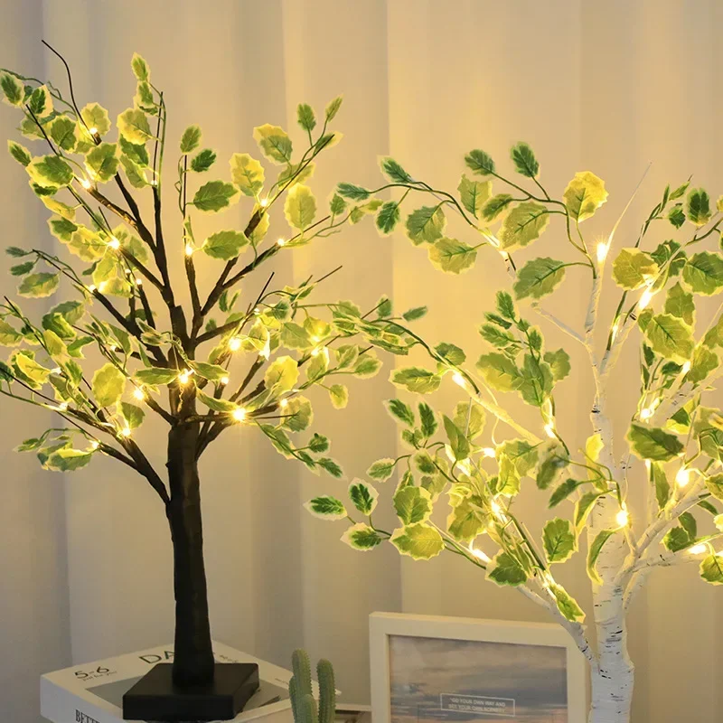 Lumière d'arbre LED pour la décoration de la maison, simulation d'intérieur, bouleau blanc, mise en page de la scène, fête de Noël