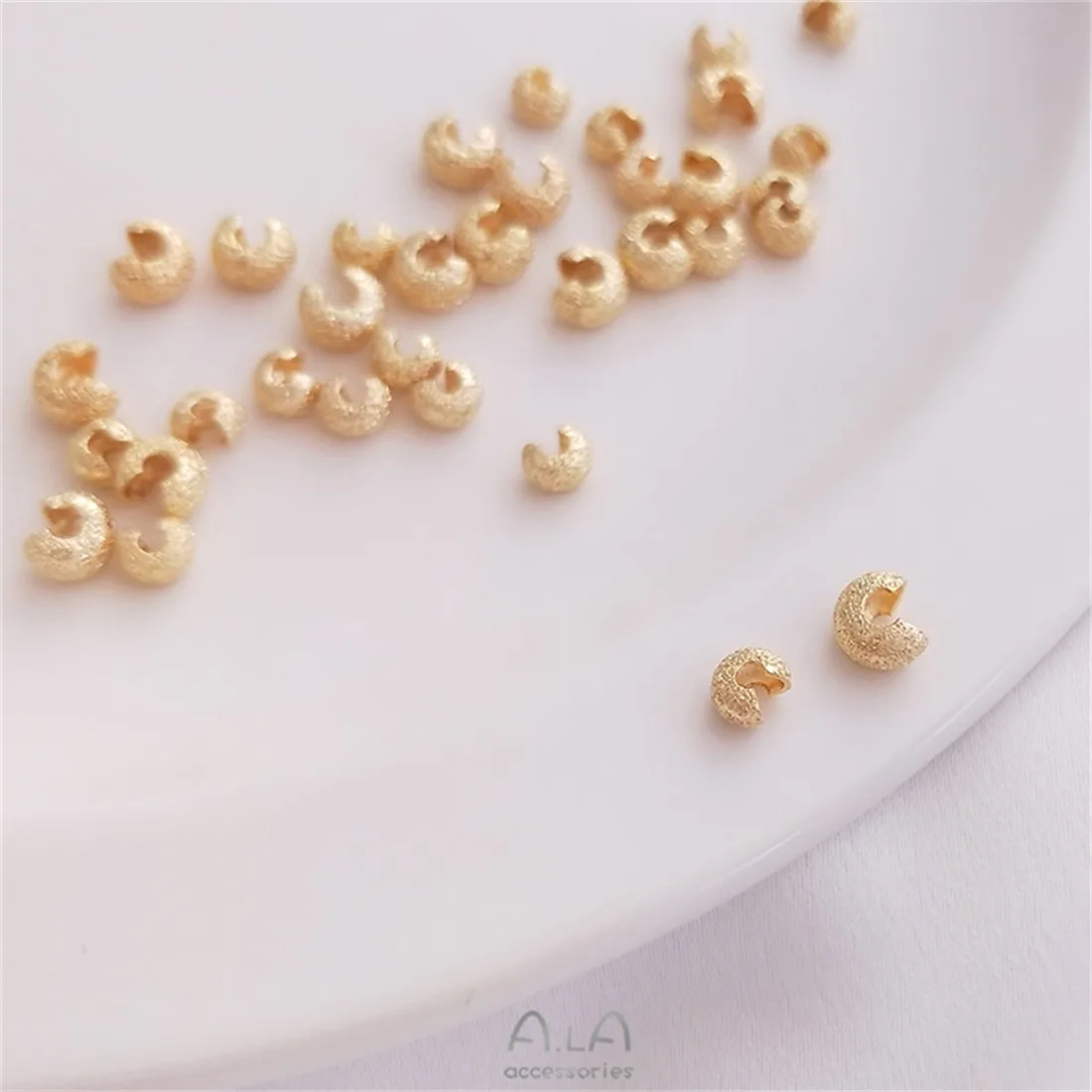 

14K Gold-Color Flashing Matte Half-moon Bag Buckle C Buckle Accessories Positioning Beads Closing Buckle DIY Material C044