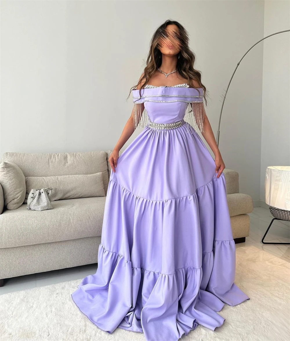 Disesuaikan indah Off-the-shoulder gaun dansa Quinceanera terbungkus payet S acara gaun malam gown سsemi Yi Yi