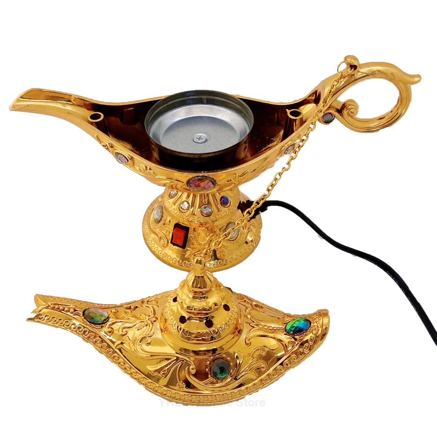 220V Electric Incense Burners Metal  Arabian Sandalwood Bakhoor Censer Middle East Plug-in  Incensory Stove for Home Ornaments