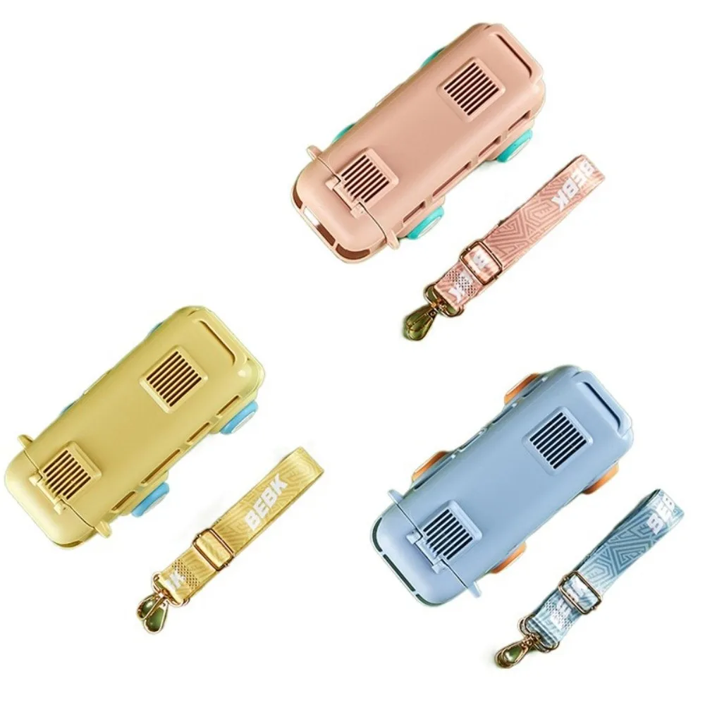 

500ml Baby Bus Water Bottle Removable Leak-Proof Car Shape Straw Water Cup Cute with Shoulder Strap Kid's Water Bottle Gift