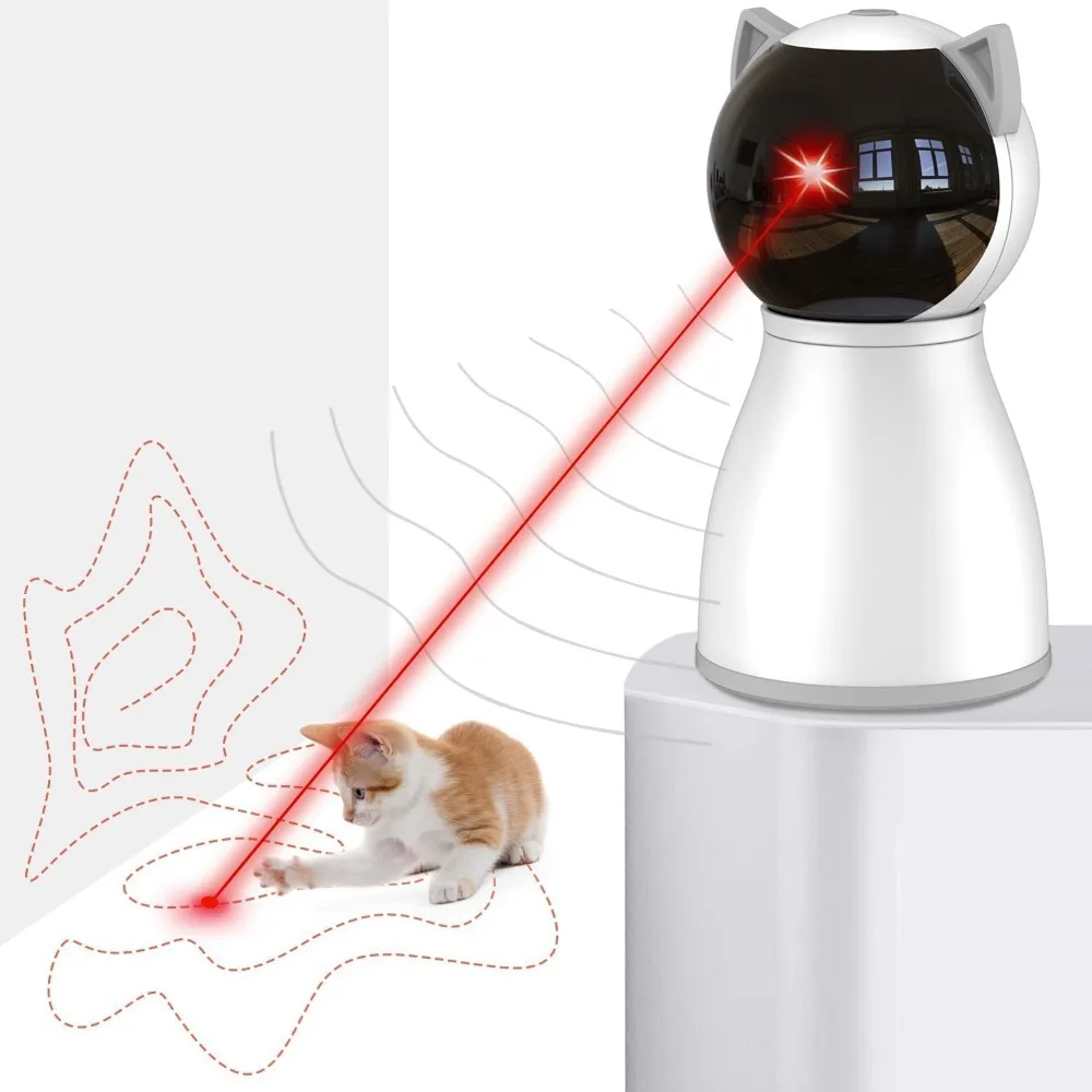 

Laser Cat Toys for Indoor Cats,The 4th Generation Real Random Trajectory Motion Activated Rechargeable Automatic Cat Laser Toy