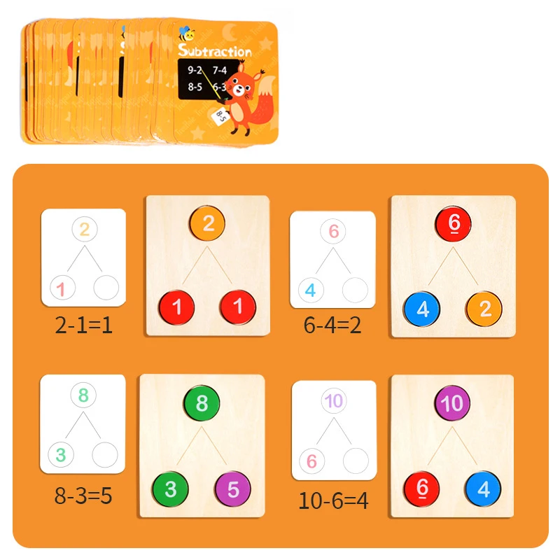 Juguete aritmético de descomposición Digital de madera Montessori para niños, matemáticas, Educación Temprana, ayuda para enseñanza, juguete de conteo cognitivo de números