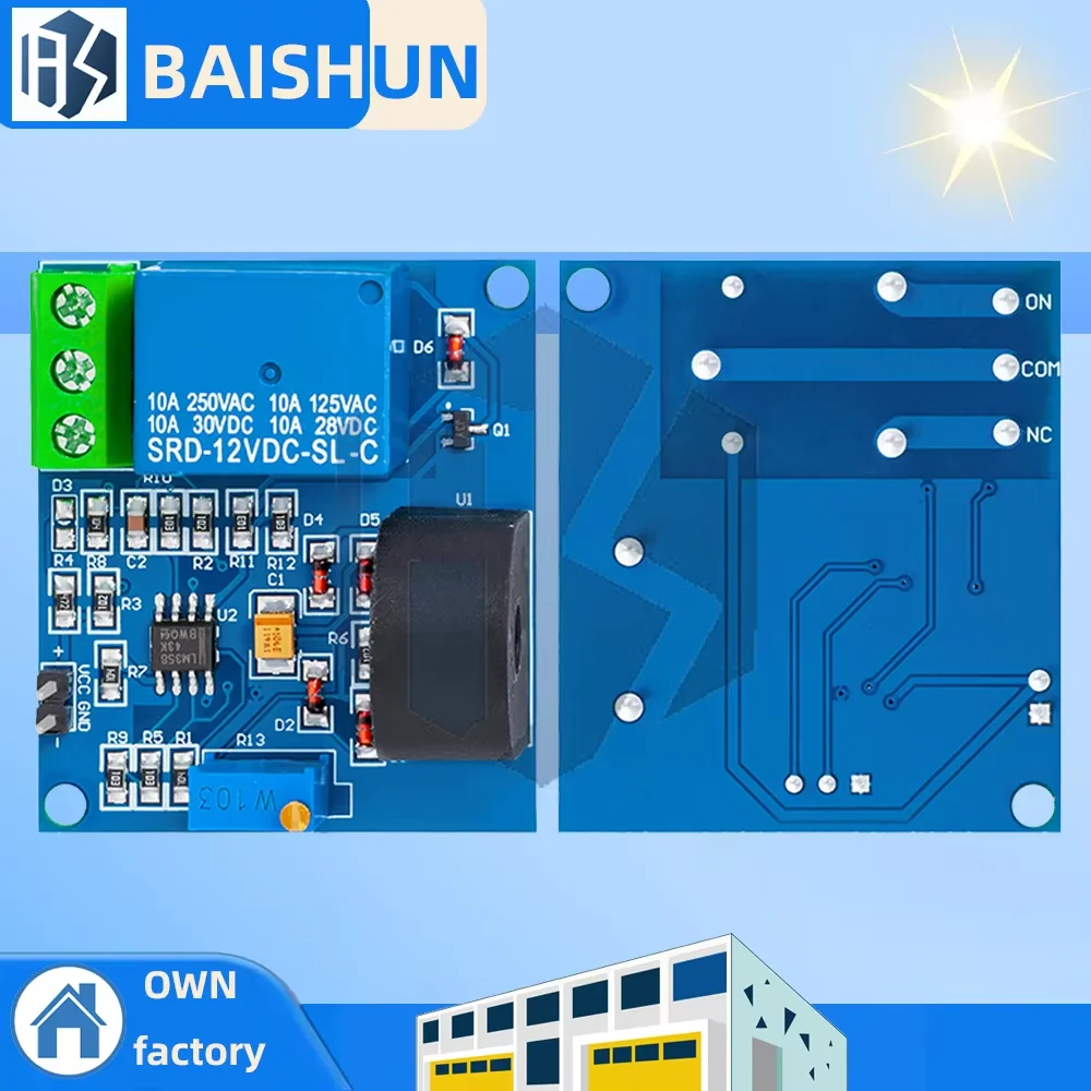 Modulo relè di rilevamento corrente CC 12 V CA: scheda interruttori di protezione da sovracorrente 5 A compatibile con Arduino
