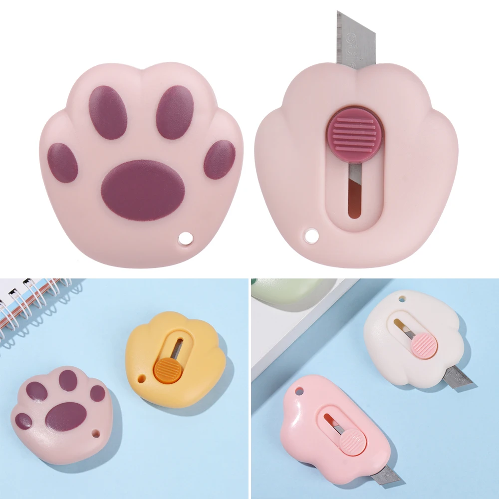 1PC Random Mini Portable Alloy Utility Knife Cute Cloud Cat Paw Cutter Letter Envelope Opener Mail Knife School Office Supplies