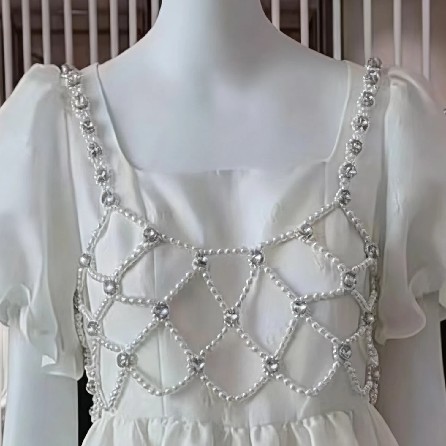European Style Sexy Hollow Pearl Rhinestone Body Chain Heavy Work Handmade Beaded Vest Accessory Creative Fashion Jewelry