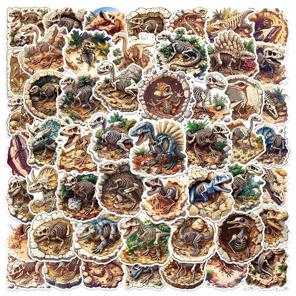 

10/30/50pcs Cartoon Ancient Dinosaur Fossils Stickers Cool Decals DIY Motorcycle Phone Luggage Waterproof Graffiti Sticker Packs