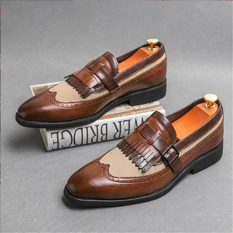 

Luxury Brand Men Walking Shoes Tassel Design Men's Flats Slip-On Men's Moccasin Casual Driving Loafers Wedding Party Dress Shoes