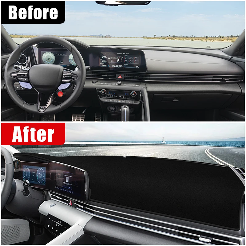 لشركة هيونداي إلنترا CN7 2021 2022 2023 2024 لوحة سيارة الشمس الظل غطاء أداة مكتب سجادة ضد الإنزلاق الملحقات #2