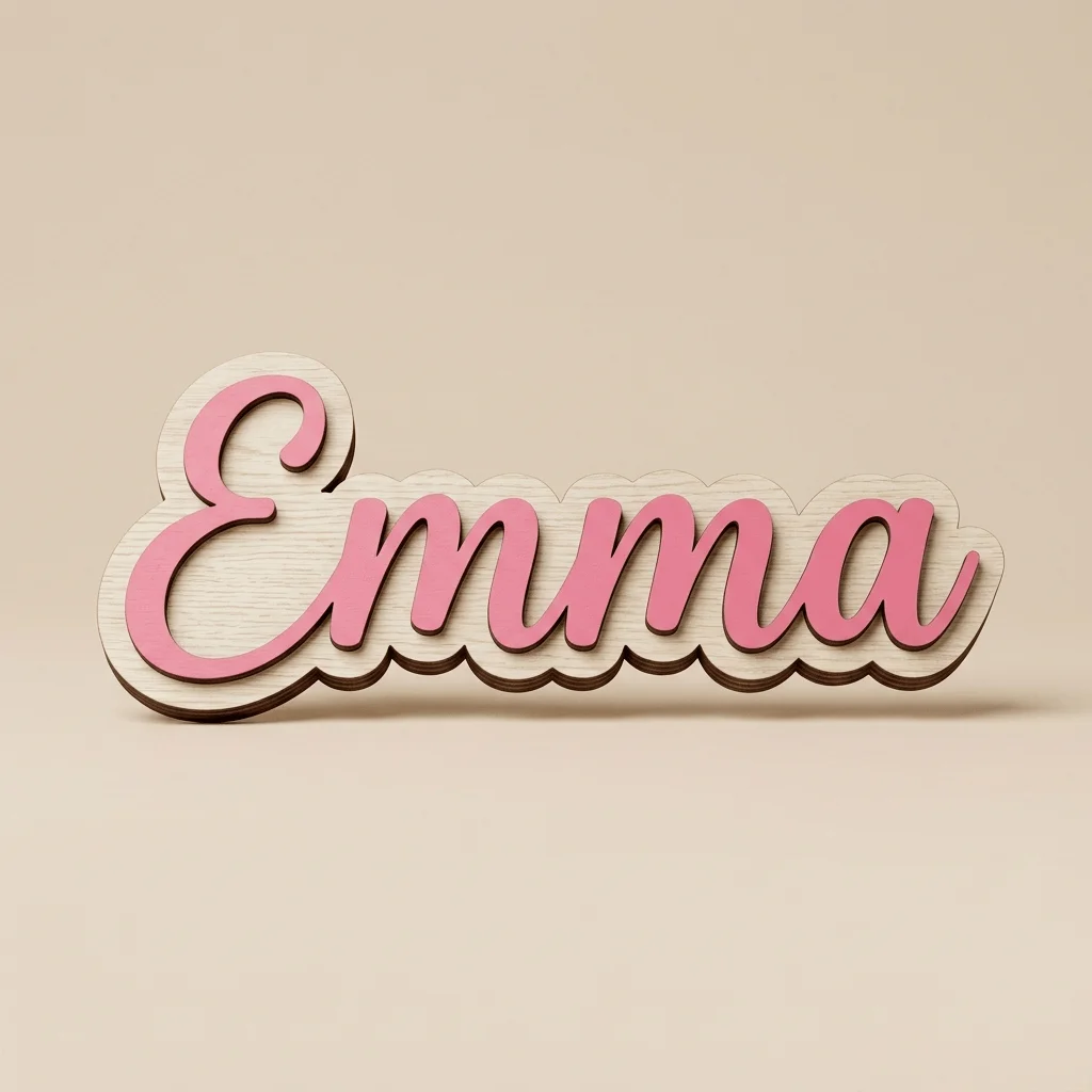 1PC Custom Personalized Wooden Nameplates Handwritten Style Wood Letter Decor Door Wall Nursery Bedroom Wedding Christmas Gift image 4