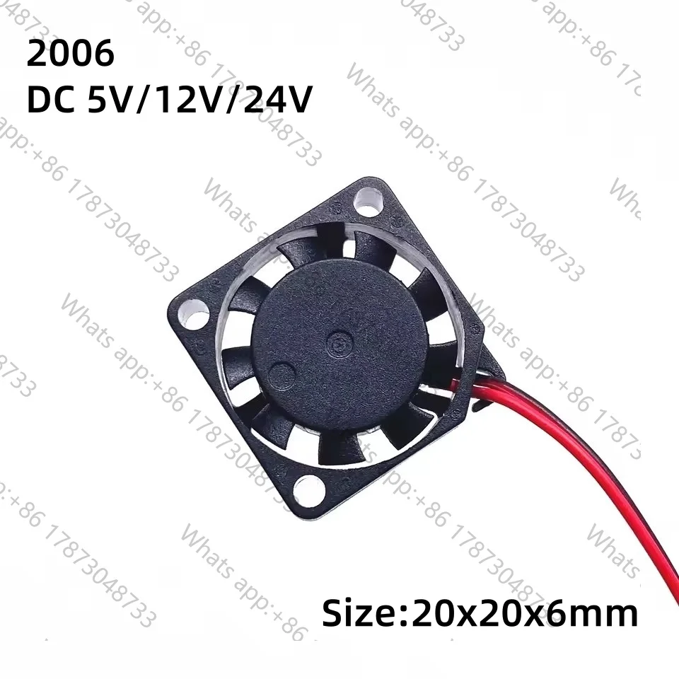 Tool PartsNew DC 2006 12V 5V 24V silent 20 * 6MM mini 2CM 2-wire 3-wire mini cooling fan