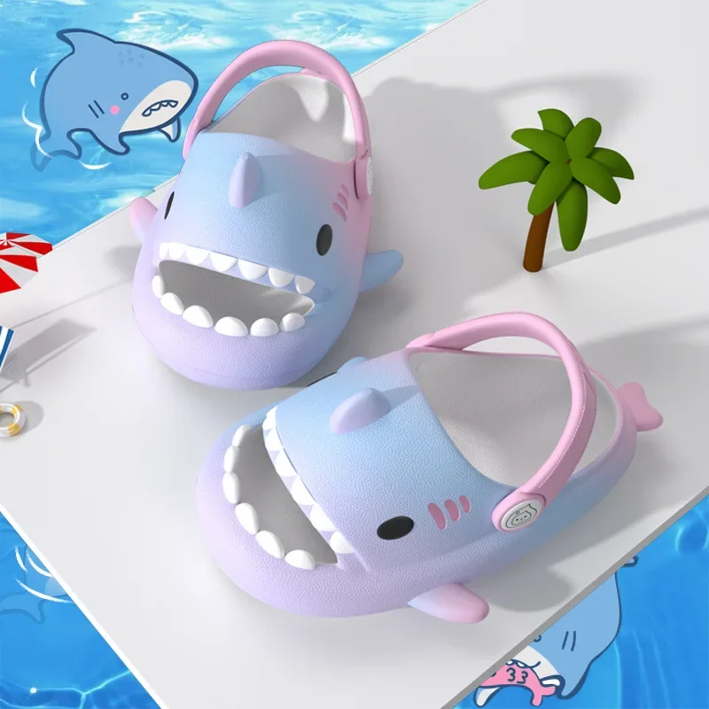 Evshine Children\'s Sandals Fashion Shark Slippers Summer Sandals Outdoor Cute Waterproof Sandals Non-slip Lightweight Beach Shoe