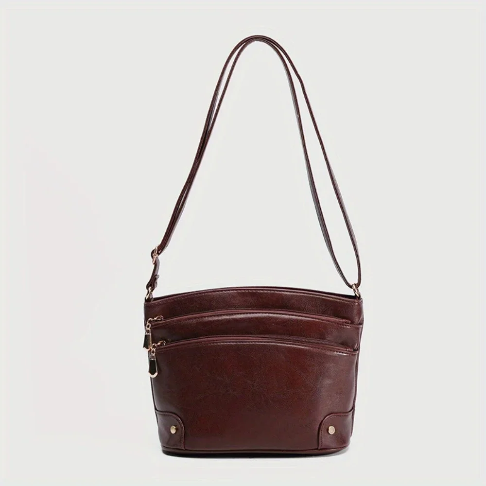 

Classic solid color envelope bag Bucket bag summer new multi-layer shoulder messenger bag retro classic large-capacity bag