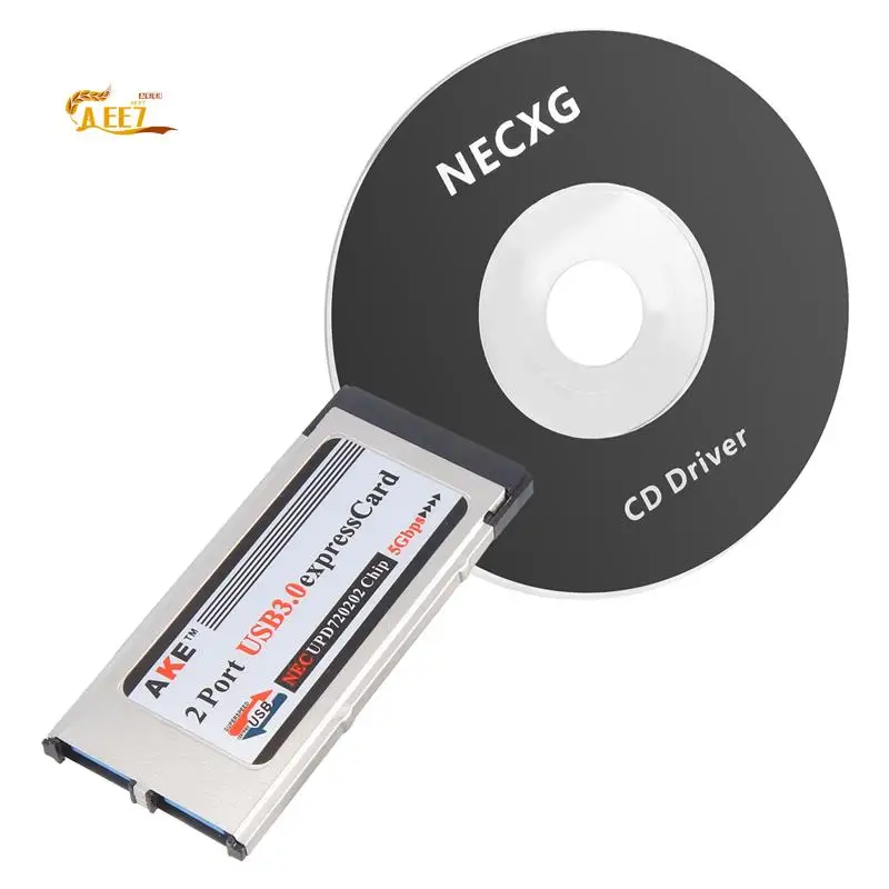 

AEE7-High-Speed Dual 2 Port USB 3.0 Express Card 34Mm Slot Express Card PCMCIA Converter Adapter For Laptop Notebook