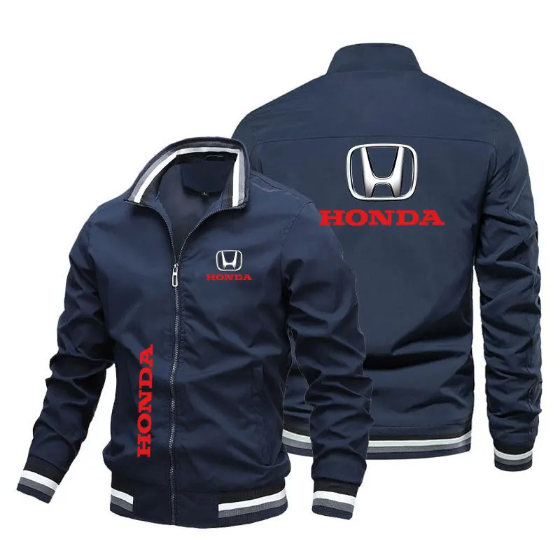 2025 New Honda Outdoor Men's Jacket Spring and Autumn Leisure Car Jacket Stand Up Collar Zipper Sports Windproof Clothing