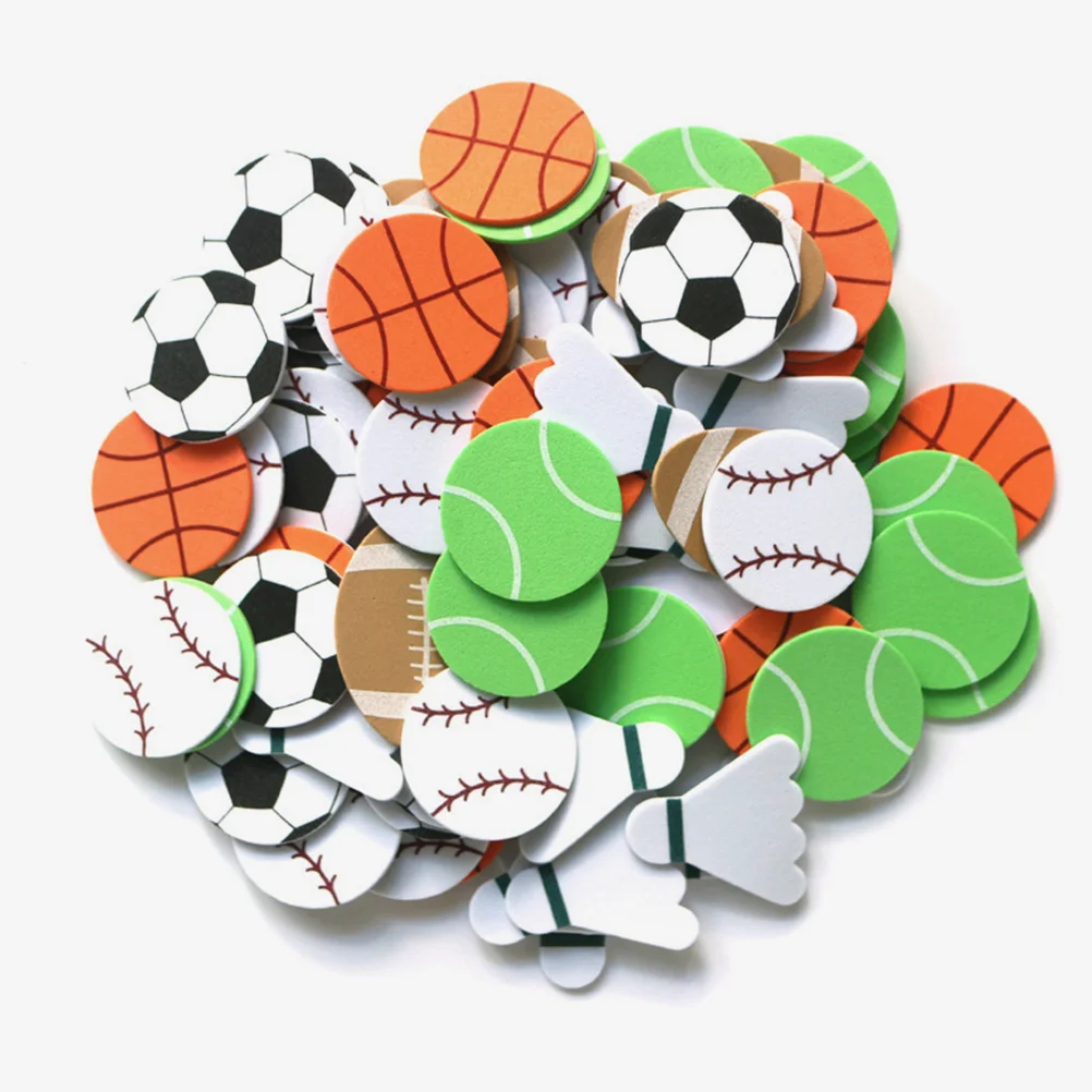 90 Pcs EVA Baseball Sticker DIY Tennis Stickers Sports Balls Soccer Self Adhesive Prom Badminton