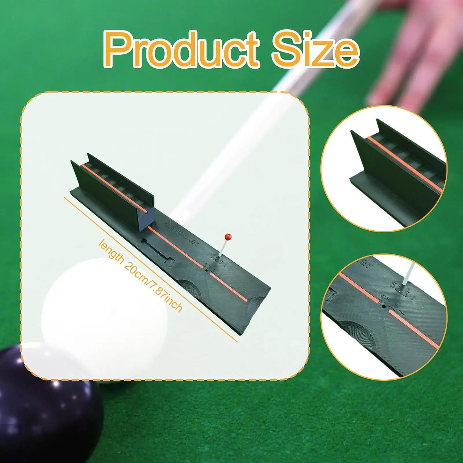 Exercitador de curso de bilhar, prática de mira para iniciantes, acessório leve, ferramenta de ajuste de curso de taco para habilidades básicas