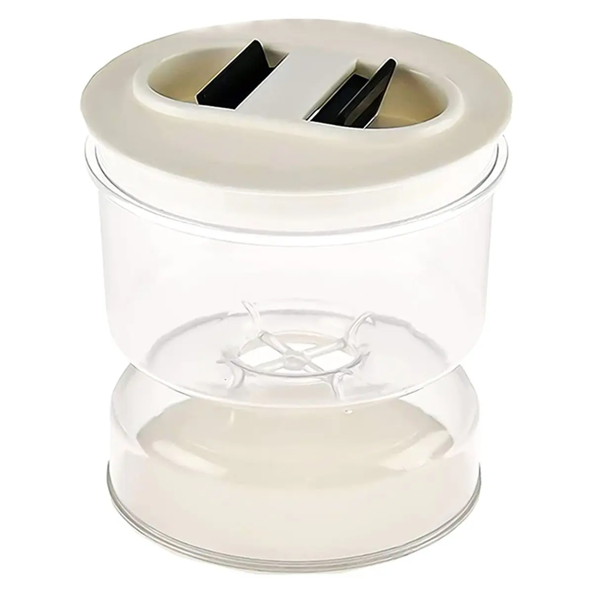 AB09 Olive Hourglass Jar Pickle Wet and Dry Separator Food Container with Strainer Flip Airtight Lid