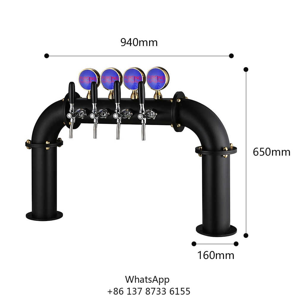 

U-Shaped Stainless Steel Beer Tower Dispenser Column Drink Dispenser For Premium Beer Experience