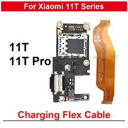 Base de carga USB para Xiaomi 11T Mi 11T Pro, puerto de conexión, placa principal, Cable flexible, piezas de repuesto de reparación, 1 unidad