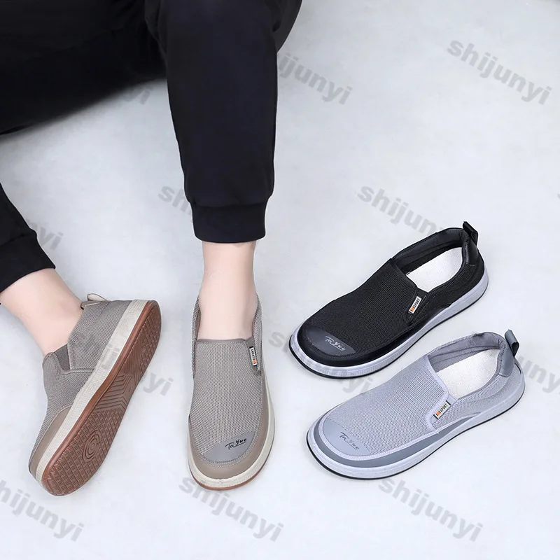 Men Shoes 2025 Spring Autumn New Comfortable Soft Sole Sewing Casual Sport Shoes Breathable Mesh Non Slip Round Toe Dad Shoes