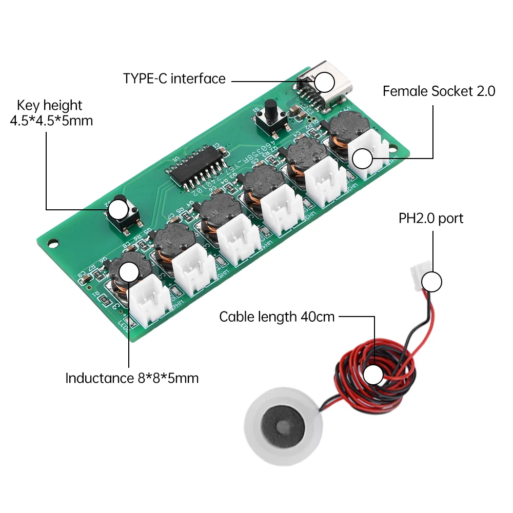 DC5V six spray humidifier module atomization control board DIY ultrasonic atomizer TYPE-C interface