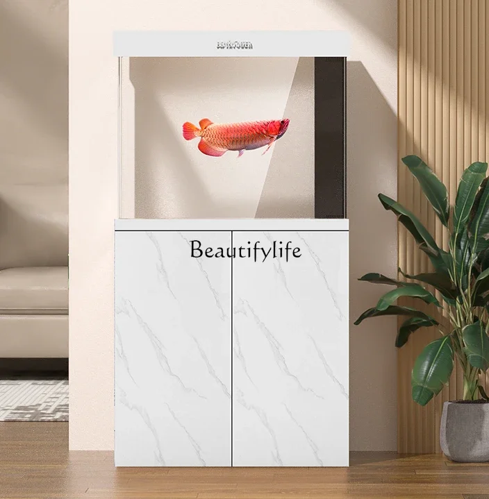 

FG44Small and Medium-Sized Fish Tank Living Room Office Change Water Household Ultra-White Glass Bottom Filter Koi Cylinder