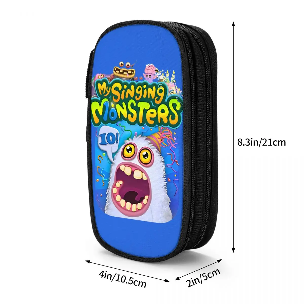 My Singing Monster Wubbox Monster tempat pensil kantong pensil tempat pena pelajar tas besar perlengkapan sekolah alat tulis kosmetik