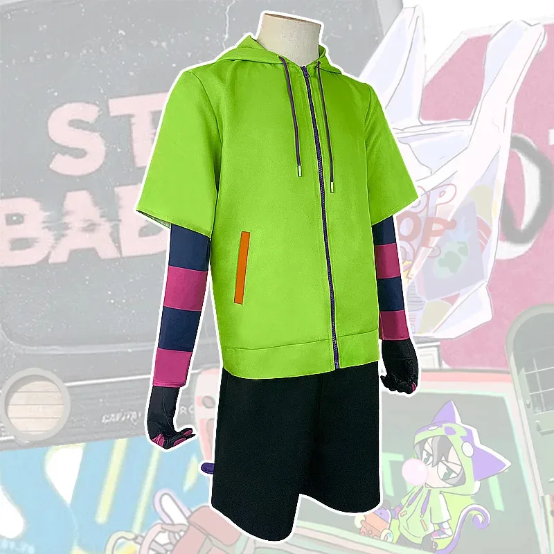 2025 yiyiAnime SK ثمانية تشينين ميا تأثيري حلي موحدة الرجال معطف أخضر السراويل قفازات ذيل هالوين لعب الأدوار شعر مستعار بدلة كاملة