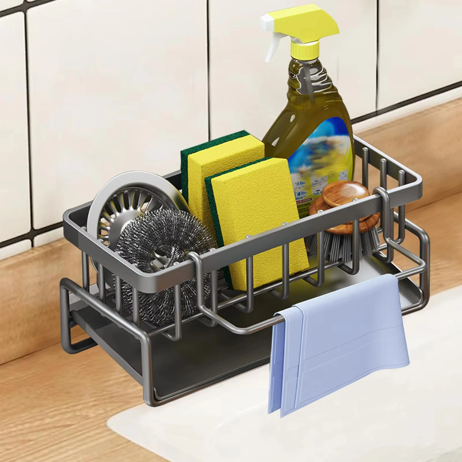 1pc Küche Desktop Storage Rack Multi-zweck Abnehmbare Waschbecken Ablassen Rack Lappen Schwamm Pinsel Lagerung Rack Küche Veranstalter