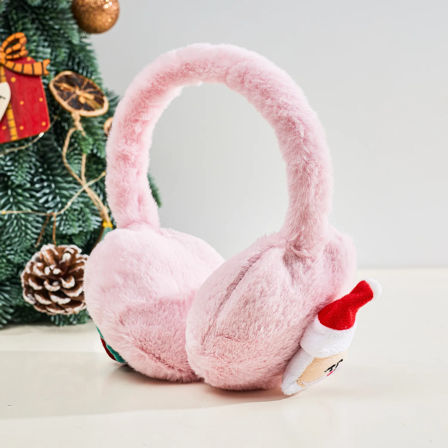 Protetores de orelha de pelúcia de natal para mulheres bonitos inverno extensível quente fones de ouvido anti frio cobre aquecedores de ouvido sacos de orelha 4e001