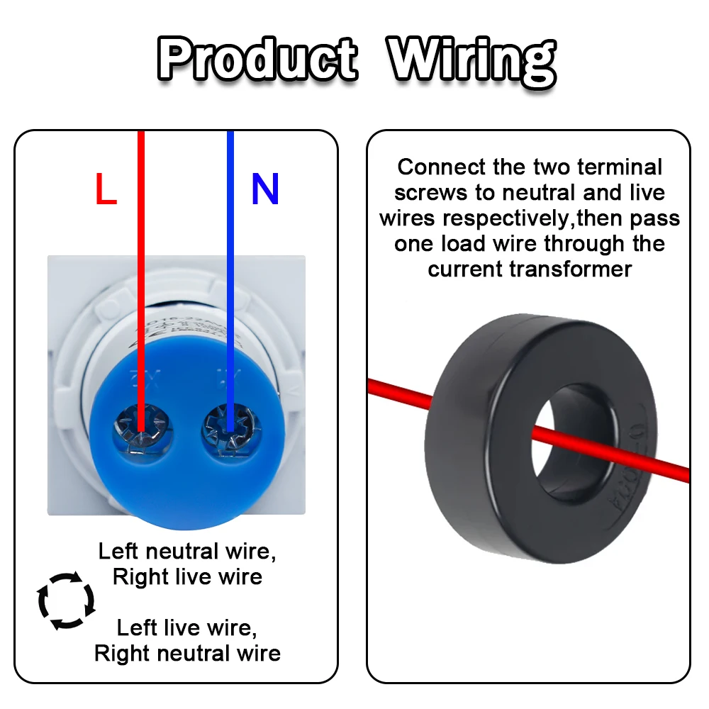 Square LED Digital Voltmeter Ammeter Hertz Meter AC20-500V Signal Lights Voltage Current Frequency Combo Meter Indicator Tester