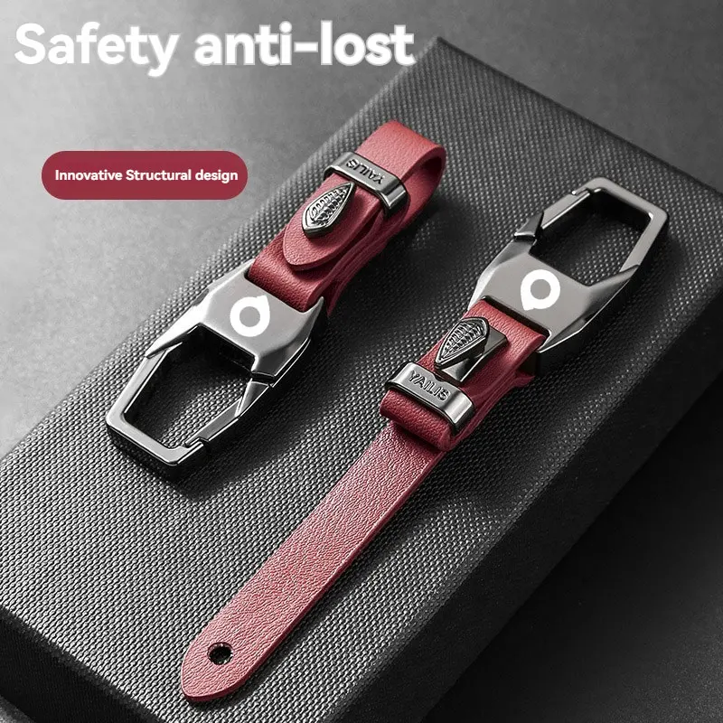 New Car Key Chain Anti-Lost Keyrings Gifts With Leather Metal Carabiner For GWM Great Wall Cannon Poer Ute 2019-2023 Car