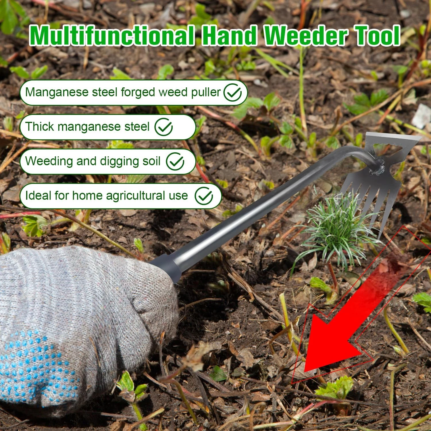 

2024 Durable and Convenient Essential Must-Have Multifunctional Manual Weeding Tool: Reliable Yard and Garden Gardening Tools wi