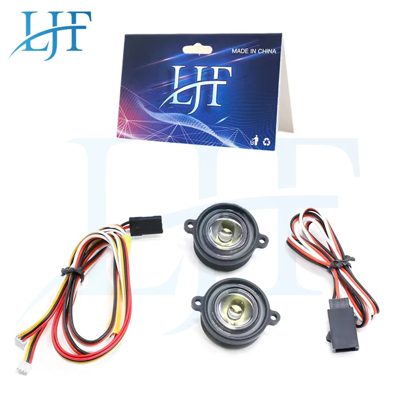 LJF Colorful Angel and Demon Eyes Headlight LED Lights for 1/10 YK4102 1/8 YK4082 YiKong RC Crawler Car Upgrade Accessories A16