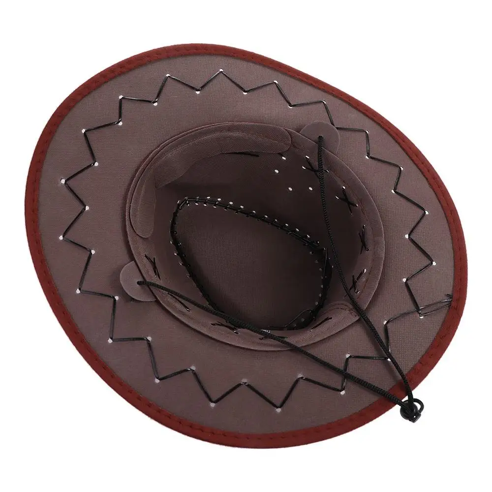 Boné de praia de viagem ao ar livre ajustável para mulheres homens com cordão boné de menina chapéu de cowboy ocidental chapéu de cavaleiro chapéu de sol chapéu de cowgirl