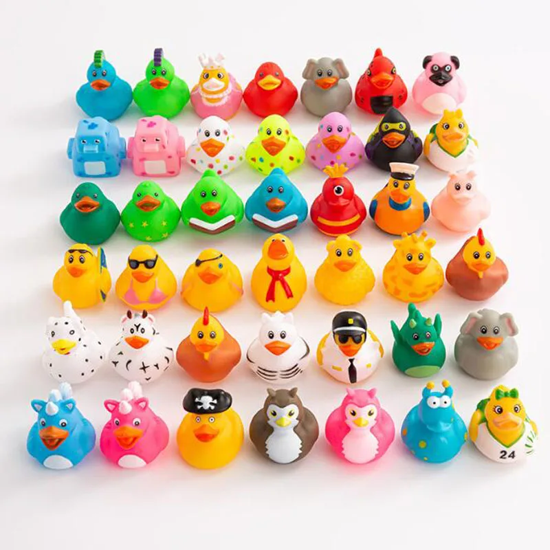 5-50Pcs New Rubber Duck Squeezable Bath Toys Cute Kids Shower Toy Birthday Party Gifts For Girls Or Boys