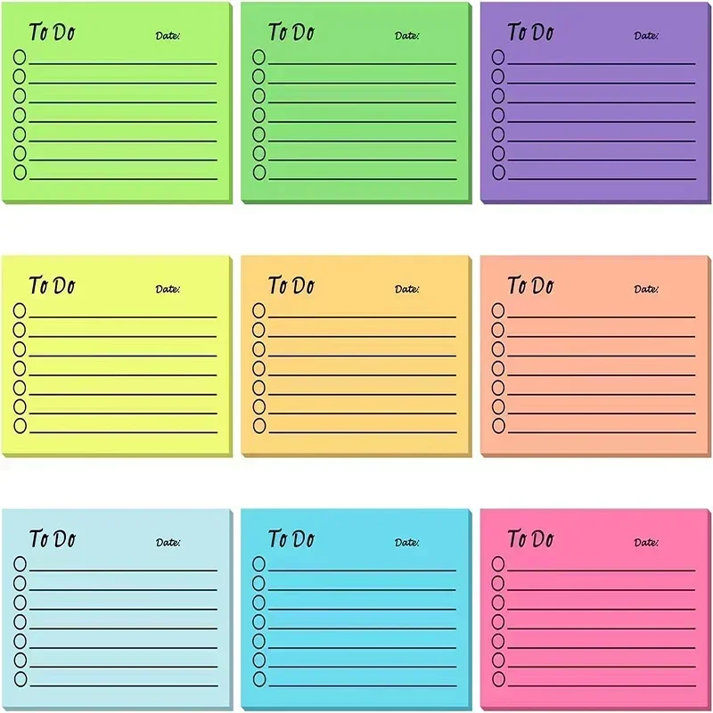 Bloc de notas adhesivas para hacer lista, 50 hojas, sólido, rasgable, Mensaje, escritura, notas, planificador diario, papelería coreana, Oficina