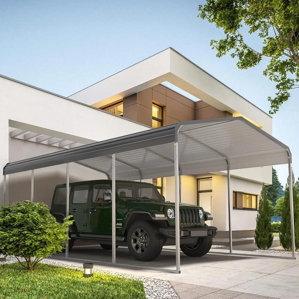

Сверхмощный металлический навес для карпогаза 12x20 футов, рама и крыша из армированной оцинкованной стали, постоянное всепогодное укрытие для автомобилей, грузовиков