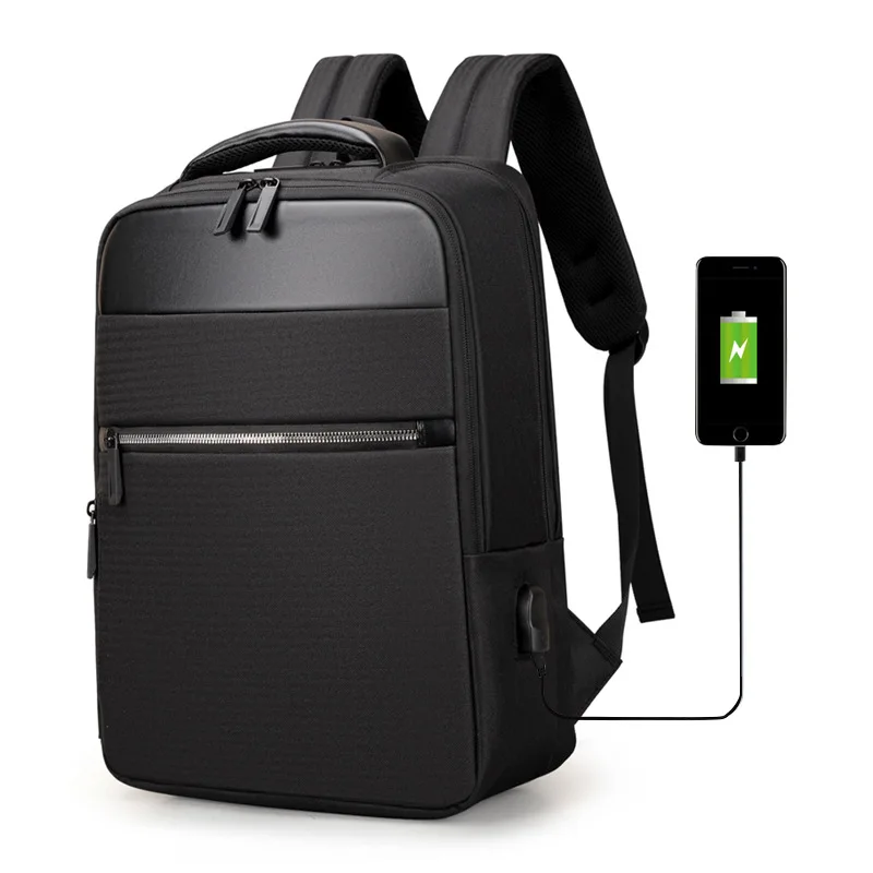 Mochila De Negocios informal simple con carga USB, bolso para portátil de 15,6 pulgadas, bolso escolar, cosas para viajar