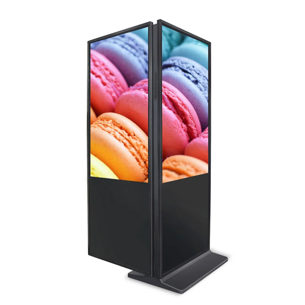 Indoor Dual Screen HD Full Color LCD Advertising  55 Inch Vertical Digital Signage Double Sided Screen Advertising Player