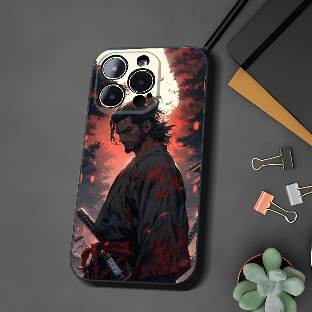 Japan Samurai M-Miyamoto Musashi Phone Case For Xiaomi 11 Redmi Note 11 5G 8T 9A 9 10T Note8Pro Note9 12SUltra Black Case