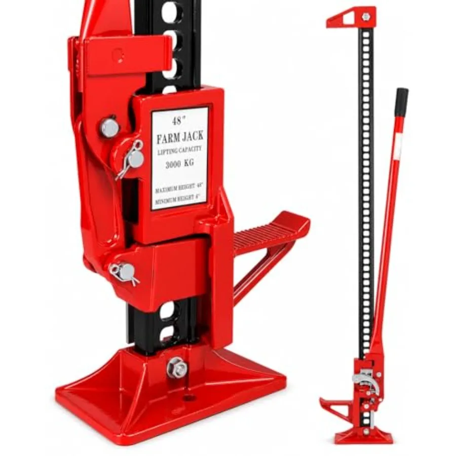 

Universal Farm Jack for Tractor Truck SUV - Ratcheting Off-Road Trail Bumper Utility Jack - 3-Ton Capacity Lift, Steel, Black,
